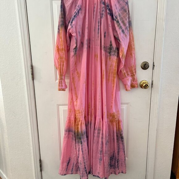 Elizabeth Gillett Woman's Tie-Dye Pink/Blue/Orange Kimono Duster One Size - Picture 5 of 9